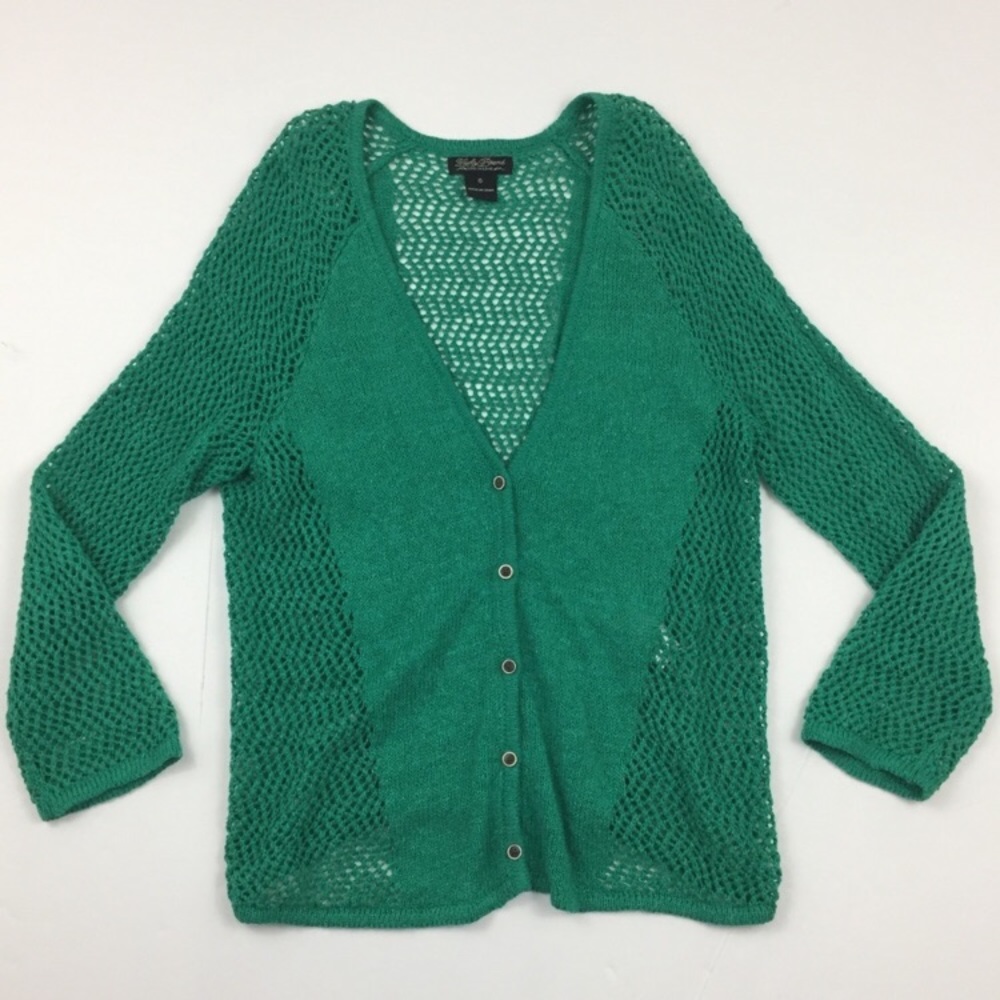 LUCKY BRAND Green Knit Cardigan Sweater